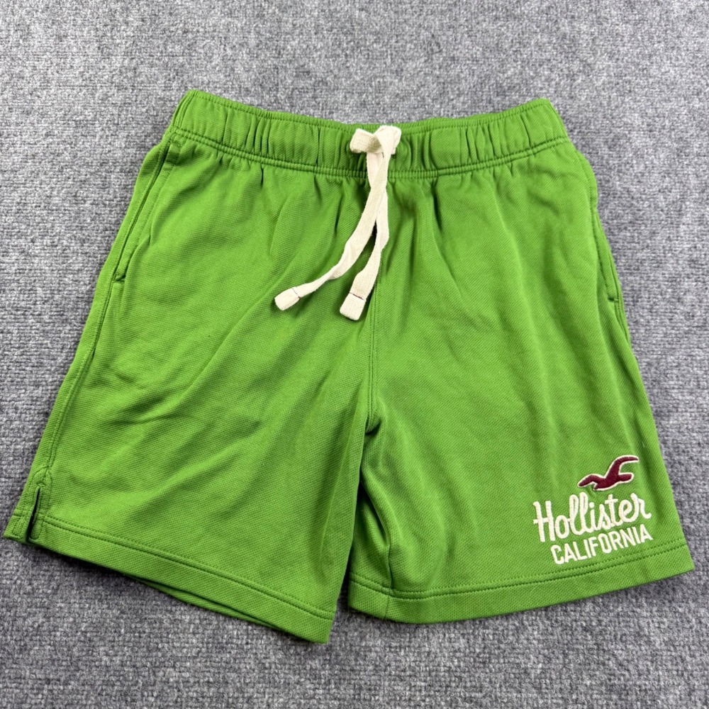 Hollister California Green Drawstring Logo Shorts Size Medium Men's